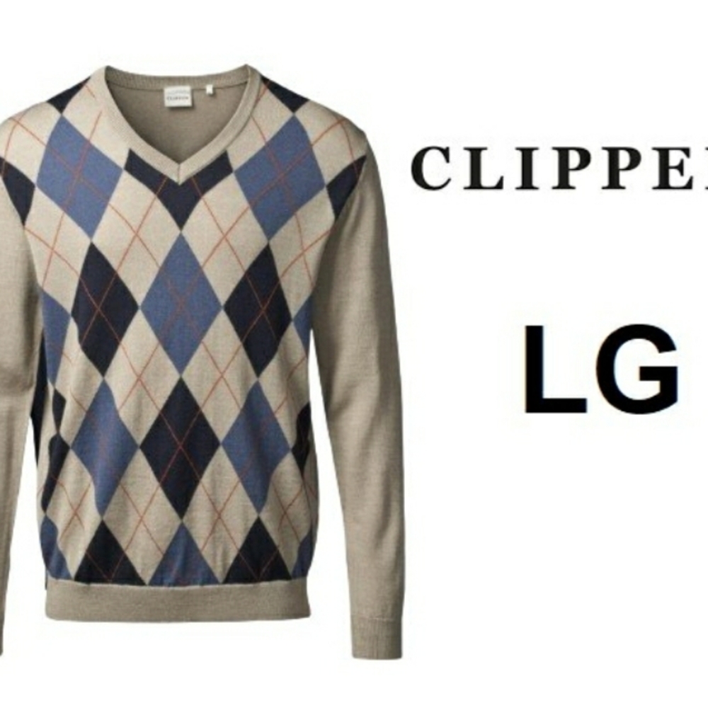 CLIPPER DK ASSISI V NECK PULLOVER 50% MERINO WOOL